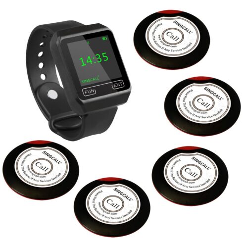 Restaurant service waiter caller system pager watch console