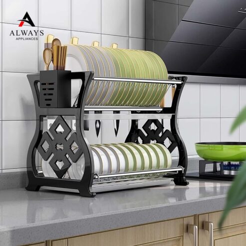 2 Tier Plastic Dish Rack Set