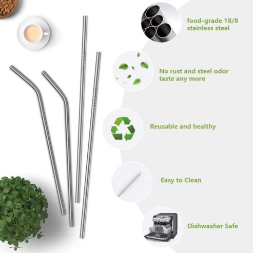 Reusable Stainless Steel Straw Set