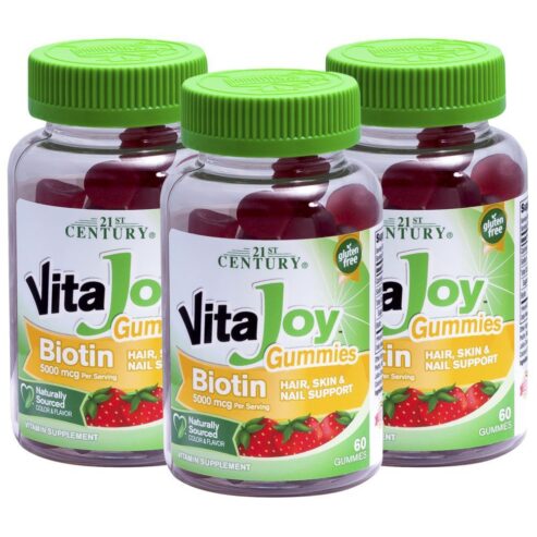 21st Century VitaJoy Biotin Gummies for Hair, Skin & Nail Support