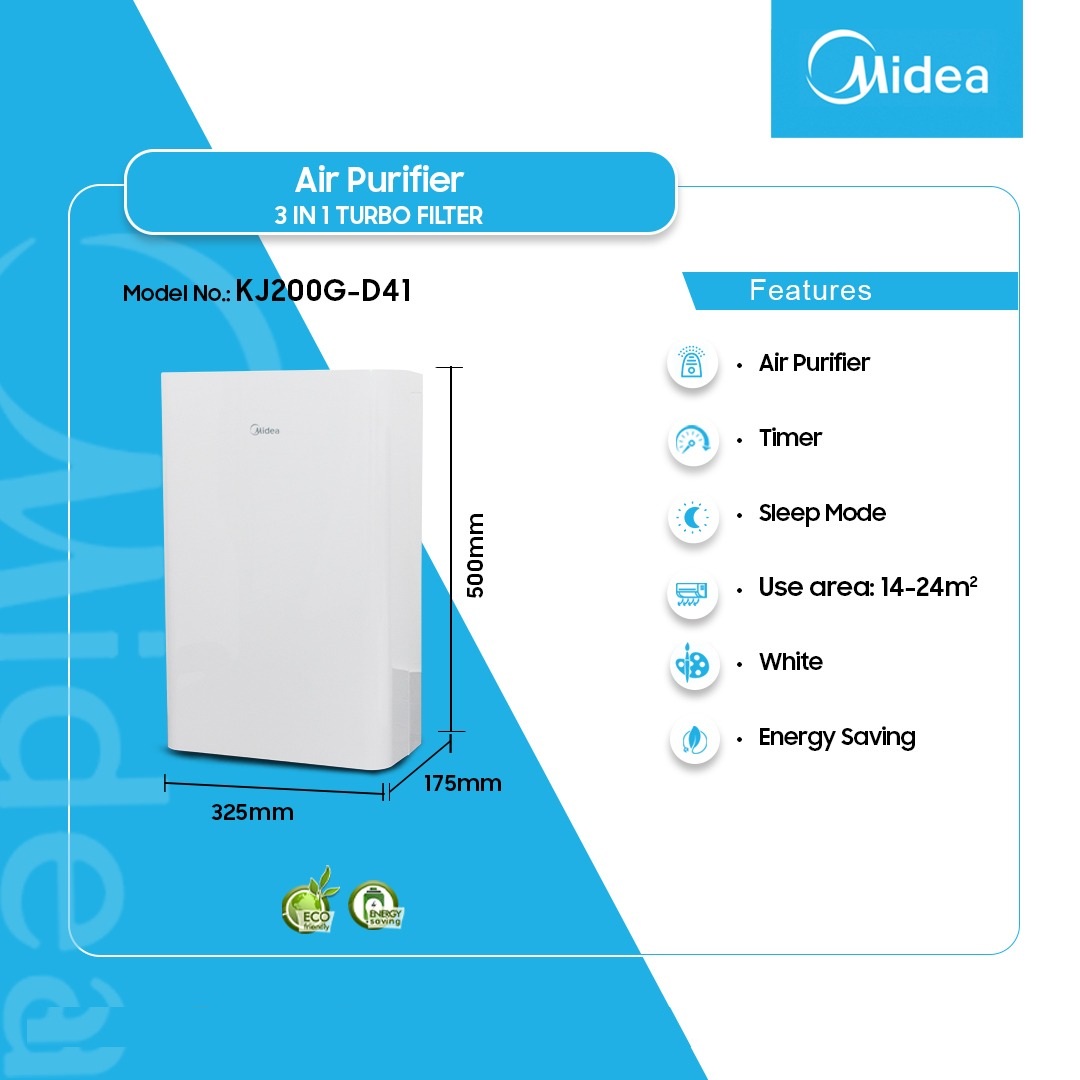Midea 3 In 1 Turbo Filter Air Purifier Kj200g D41