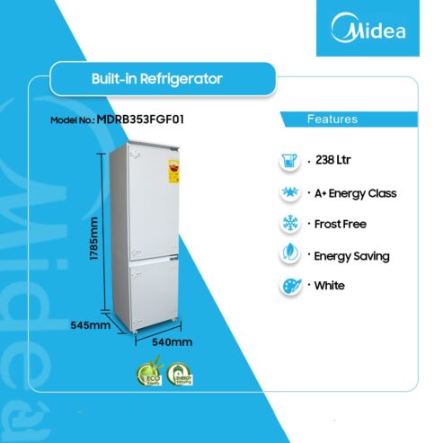 Midea Built In Frdige 238ltrs Mdrb353fgf01