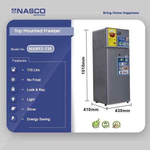 Nasco 110ltrs Top Freezer Refrigerator Nasf2 130
