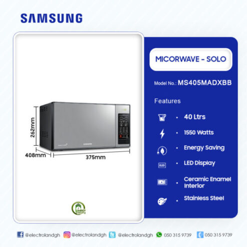 Samsung Microwave With Glass Mirror 40ltrs Ms405madxbb/Sg