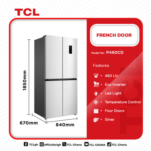 Tcl French Door Refrigerator 460l P460cd