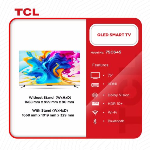 Tcl Qled 4k Smart Android 75 Inches Tv 75c645