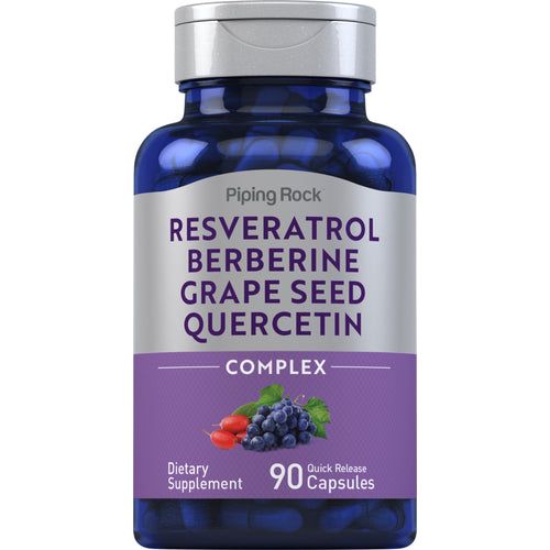 Resveratrol Berberine Grape Seed Quercetin Extract 90 Quick Release Capsules