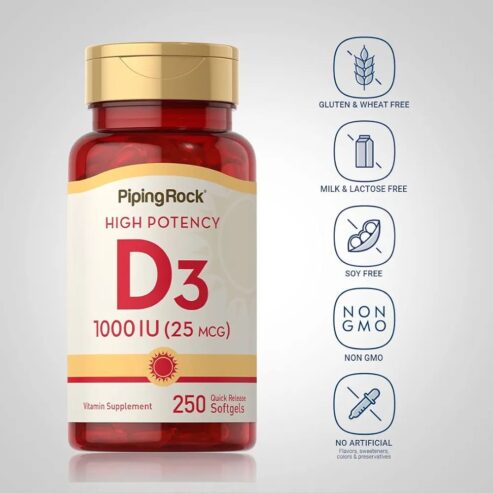 High Potency Vitamin D3 10,000 IU 250 Quick Release Softgels