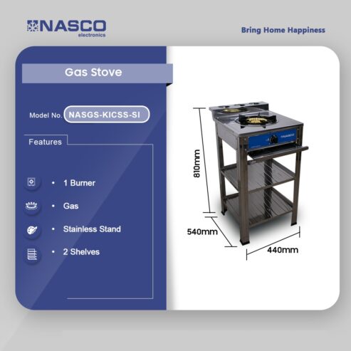 Nasco 1 Burner Gas Stove 2 Shelve Stand Nasgs K1css Si in Ghana