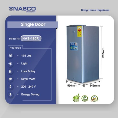 Nasco 175ltr Single Door Refrigerator Nas 190r