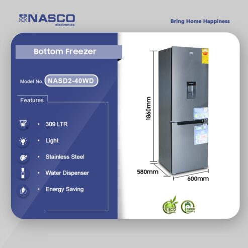 Nasco 309ltr Bottom Freezer Nasd2 40wd Sale