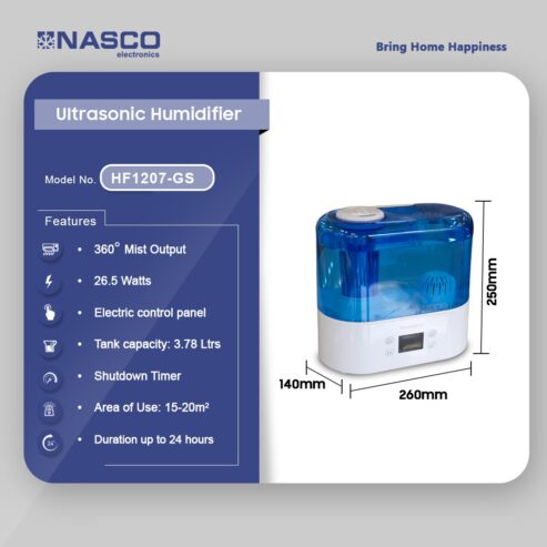Nasco Ultrasonic Humidifier Hf1207 Gs