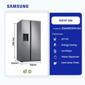 Samsung-617ltr-Side-By-Side-Refrigerator-Silver-Rs64r5111m9Gh-2