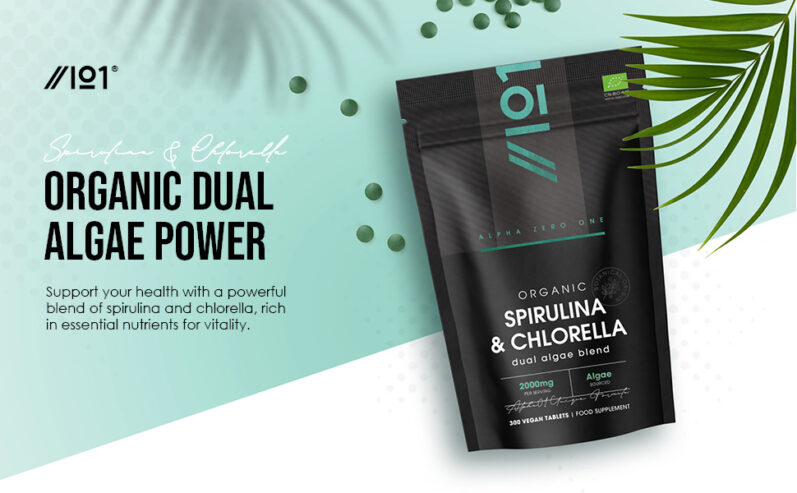 Organic Spirulina & Chlorella 2000mg 300 Tablets Supplement