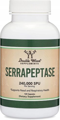 Double Wood Serrapeptase 240,000 SPU Max Potency 120 Veggie Capsules