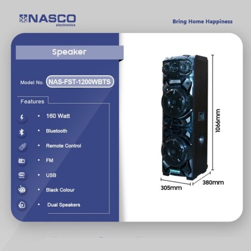 Nasco 120watt Bluetooth Sound Tower Nas Fst 1200wbts