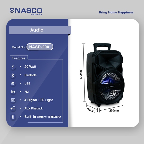 Nasco 20watt Audio Karaoke Nasd 200 in Ghana