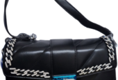 Quality Black Ladies leather stock bag