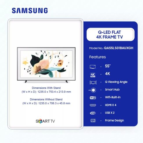 Samsung 55″ The Frame Smart Uhd Tv Qa55ls01bauxgh