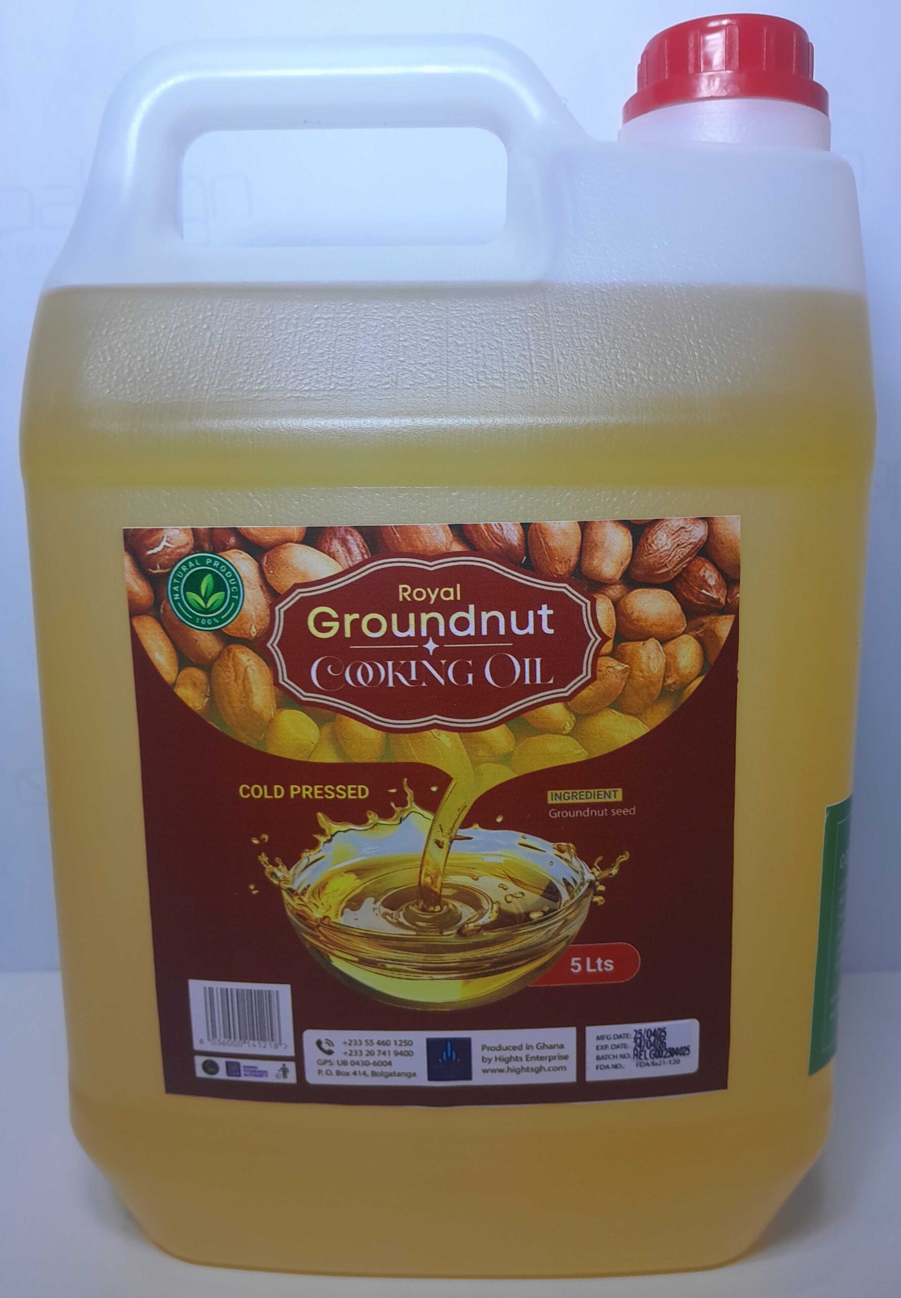 Royal Cold-Pressed Groundnut Cooking Oil 5L